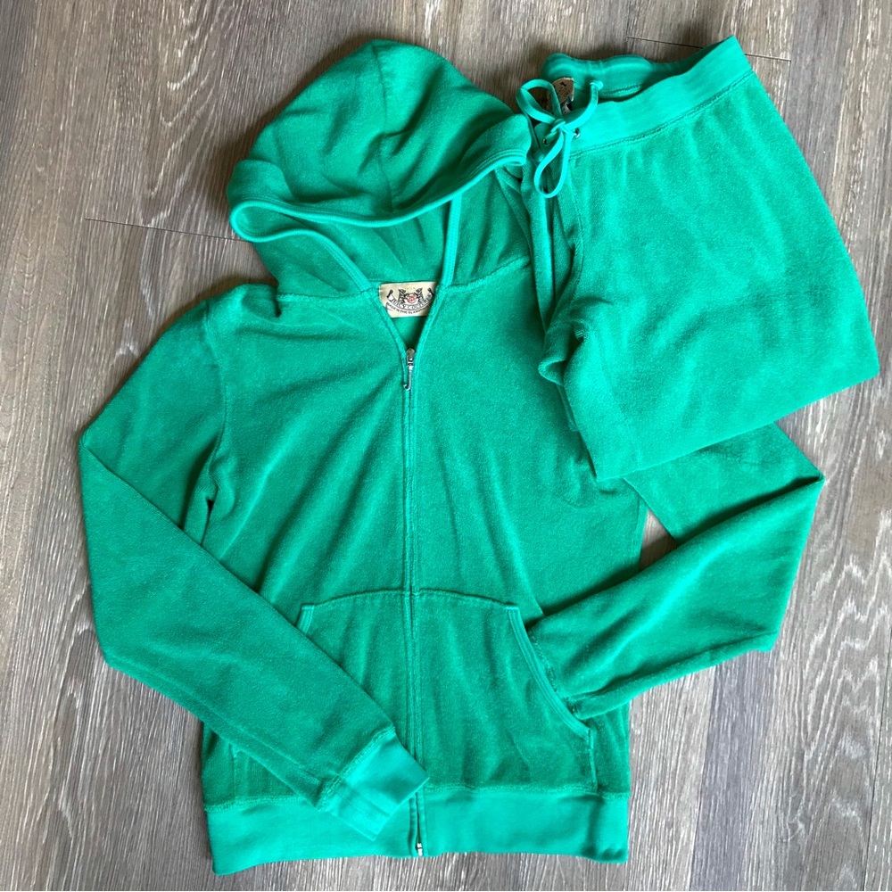 Vintage Juicy Couture Kelly Green Terry Track Suit